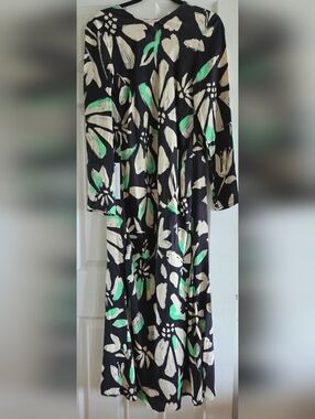 Topshop Black Dress with Green Floral Accents
